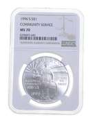MS70 1996-S Community Service Commemorative Silver Dollar Graded NGC