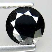 Shimmering 1.36ct smooth cut Black Diamond solitaire