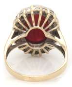 14K GOLD LADIES DIAMOND AND RUBY RING