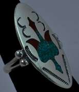 Sterling Silver Oval Ornate Ring.