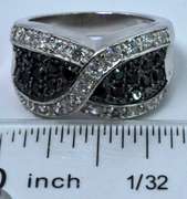 Sterling Silver Black CZ Ring.