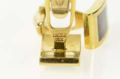 14K Yellow Gold Abalone Inlay Retro Squared Cuff Links