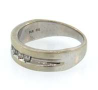 14k white gold diamond channel set ring