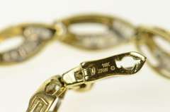 10K Yellow Gold Classic Baguette Diamond Loop Link Tennis Bracelet