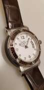 Italian elegant women’s watch Officina Del Tempo with brown crystal baguettes and crystal hour markers