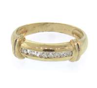 14k yellow gold diamond channel set band ring