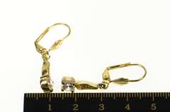 Base Metal Round Cubic Zirconia Dangle Drop Statement Earrings