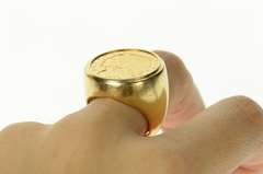 14K Yellow Gold 1912 Gold Indian Head $5 Half Eagle Coin Men's Ring