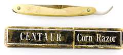 Rare Early Centaur Corn Razor with Case