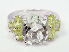 Green Gemston Ring in Sterling Silver