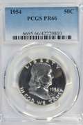 Superb Gem Proof 1954 Franklin Half Dollar. PCGS PR66