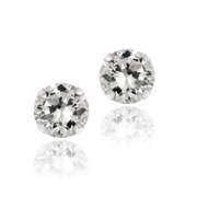 Sterling Silver 2ct White Topaz Stud Earrings, 6mm