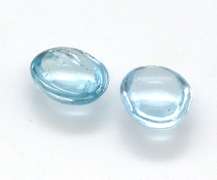 Cute Pair of Oval Shaped Aquamarine Gemstones