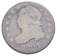 1824 Liberty Cap Dime - Flat Top "1" - Circulated