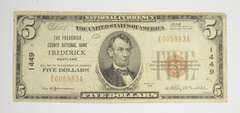 1929 $10 Frederick, Maryland United States National Currency