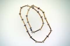 Fine Silver Bar And Flat Beads Chain