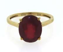 Handsome Yellow Gold Solitaire Ruby Ring