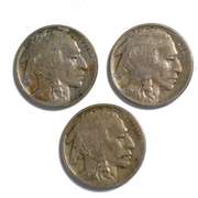 Full Horn 1914 1917 & 1919 Buffalo Nickels
