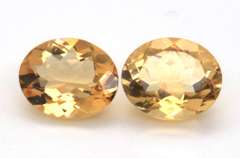 Charming Pair of Oval Cut Citrine Gemstones, 8.25ct