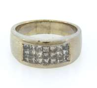 14k white gold diamond channel set band ring