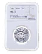 MS70 2001 $50 1/2 Oz. American Platinum Eagle - Graded NGC