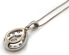 Fabulous RBC Diamond in Pear Shaped Diamond Pendant on Chain