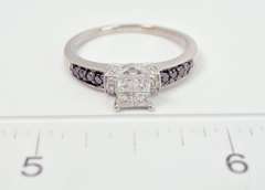 White and Black Diamond Ring in White GOld