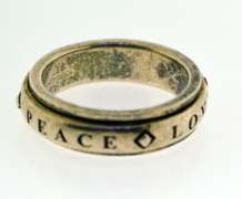 Sterling Silver Lavaggi Love,Faith,Hope,Peace Spinner Ring