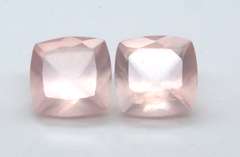 Marvelous Pair of Cushion Cut Rose Quartz Gemstones, 21.16cts