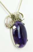 Vintage Large Sterling Filigree & Amethyst Necklace