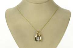 14K Yellow Gold Carved Black Onyx Cameo Ornate Statement Pendant
