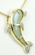 Jade & Diamonds Sterling Vermeil Dolphin Necklace