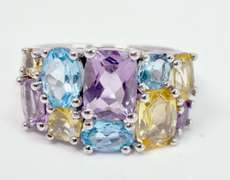 Fantastic Multi-Gem Sterling Silver Ring