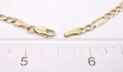 Subtle Textured Figaro Style Bracelet in 14K Yellow Gold