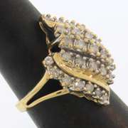 Eye-catching 10kt yellow gold diamond cluster ring