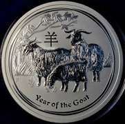2015 Australia $2 2oz .999 Silver Year Of The Goat.