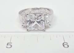 Wonderful Scissor Cut Crystals Set in Sterling Silver Ring