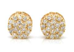 Charming Diamond Yellow Gold Earrings