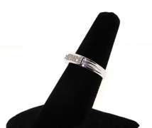 Contemporary 14kt White Gold Ring with Channel set Diamonds