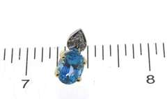 Fabulous Blue Topaz and Diamond Pendant on Chain w Matching Earrings