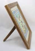 Vintage Persian Khatam Marquetry Hand Painted Framed Painting