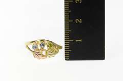 10K Yellow Gold Black Hills Leaf Birthstone Peridot Bypass Ring