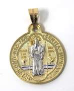 San Benito Yellow Gold Religious Pendant
