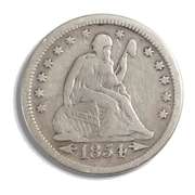 1854 Arrows Type Seated Quarter