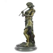 Female Flute Player Bronze Sculpture