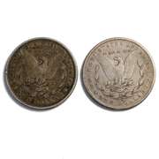1878 Rev 79  & 1899 O Morgan Dollars