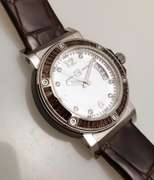 Italian elegant women’s watch Officina Del Tempo with brown crystal baguettes and crystal hour markers