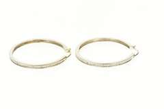 14K White Gold 0.99 Ctw Diamond Classic Statement Hoop Earrings