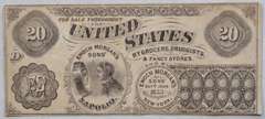 E Morgan A Sapolio Advertising $ 20 Note