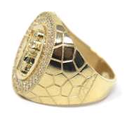 Men's Yellow Gold Saint Jude Ring with Cubic Zirconia